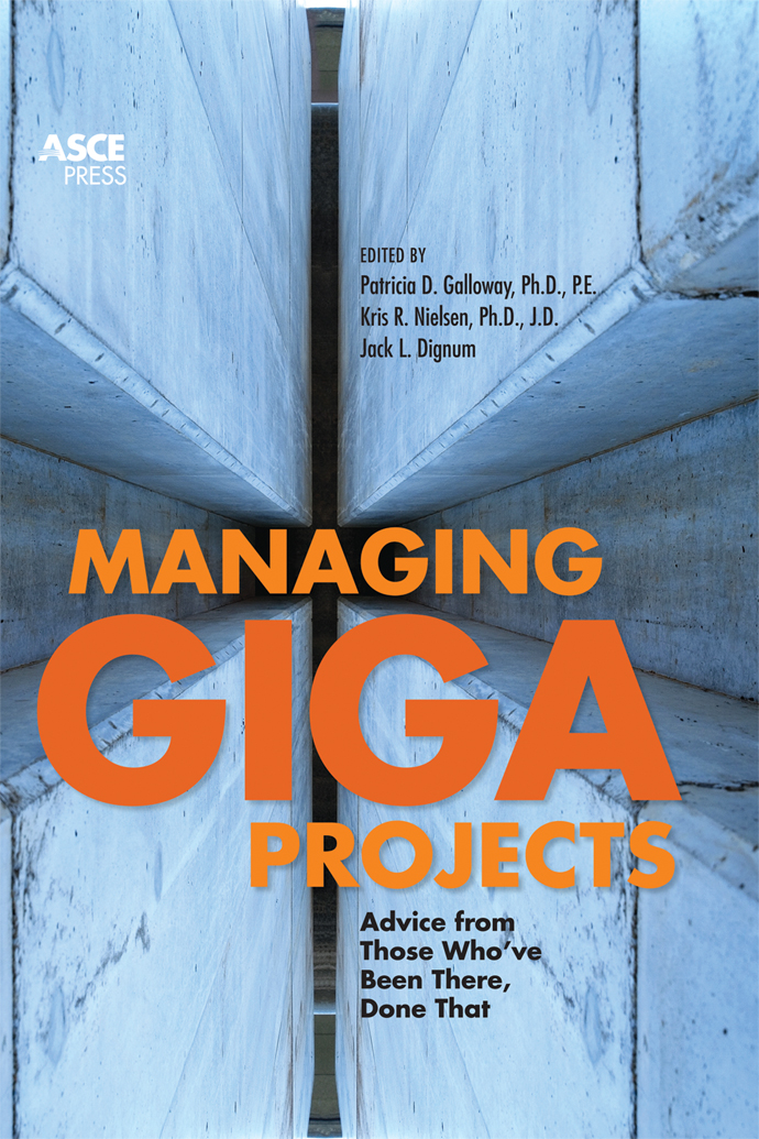 gray book cover showing arial close up of buildings and orange text Managing Gigaprojects